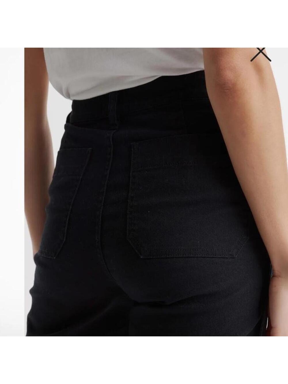 QUINCE Organic Stretch Cotton Twill Wide-Leg Crop Pants Black Women’s size 29 - Picture 14 of 14